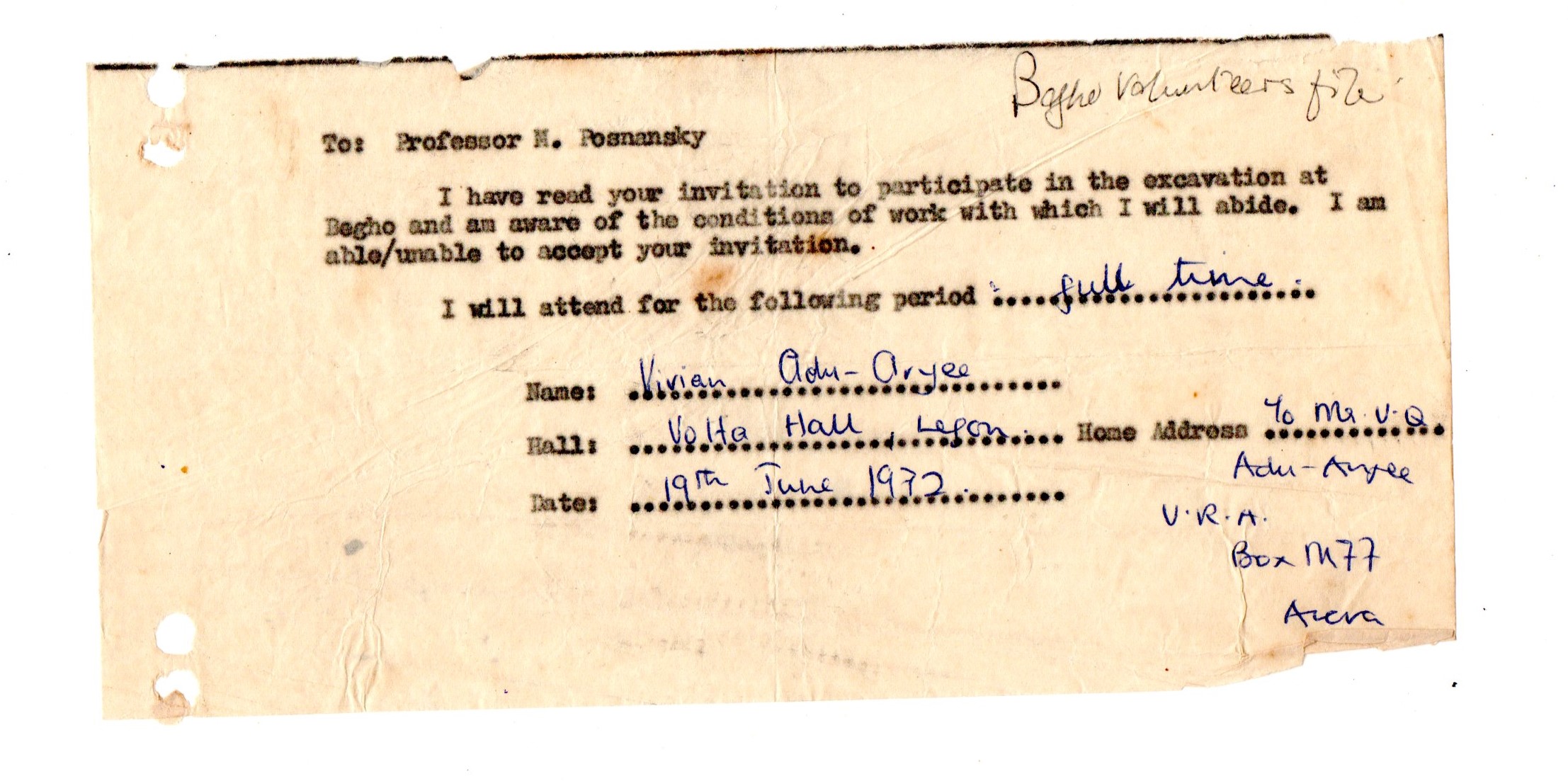Letter of Correspondence