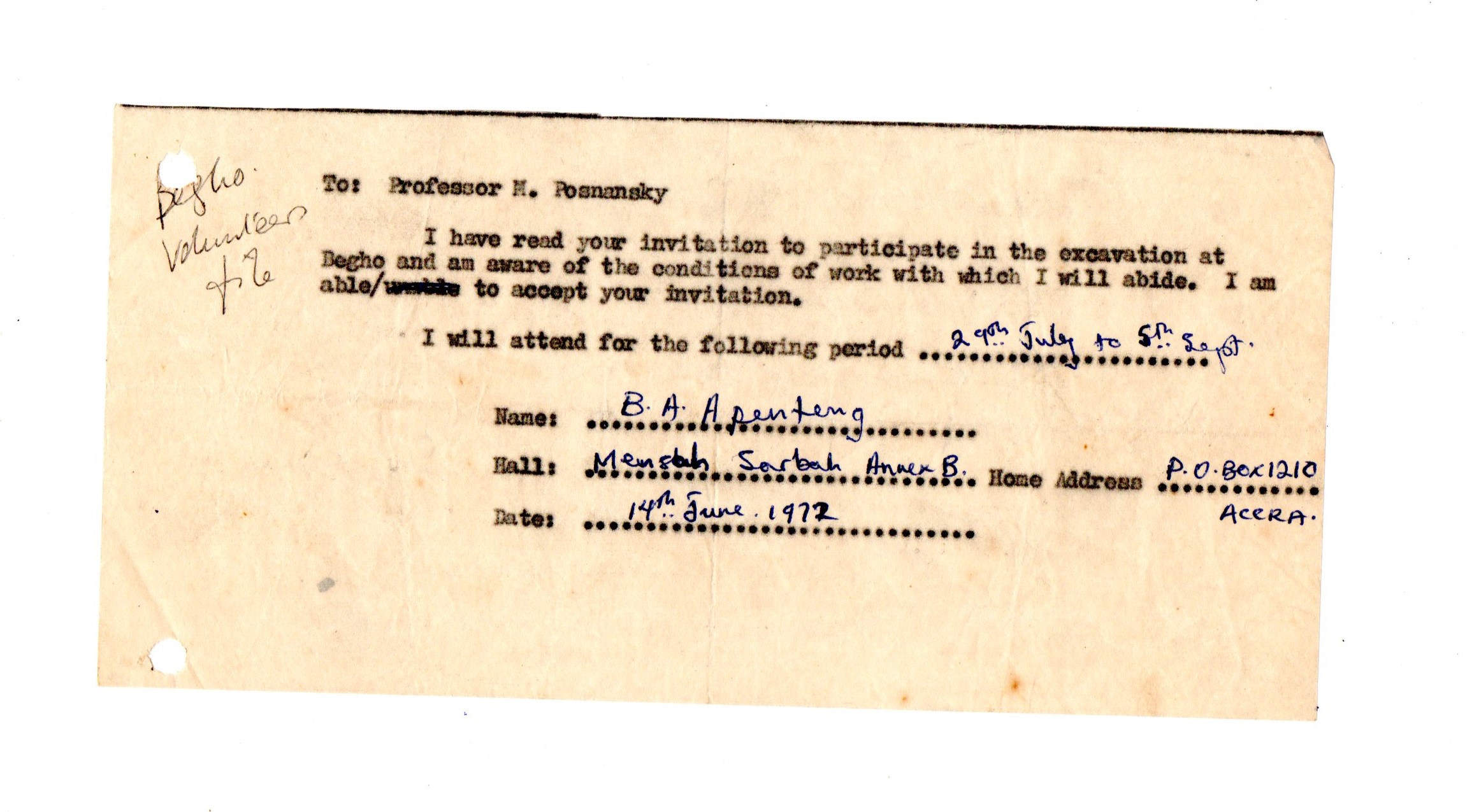 Letter of Correspondence